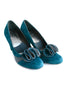 Casa Couture Antoinette Teal Suede Heels