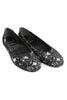 Casa Couture Sofia Black White Lace Flats
