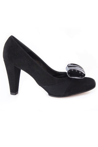 Casa Couture Antoinette Black Suede Heels