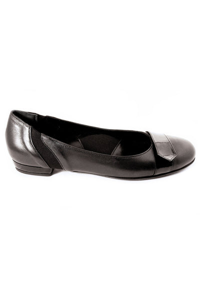 Casa Couture Carolyn Black Leather Flats NS