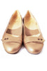 Casa Couture Carolyn Brushed Gold Leather Flats