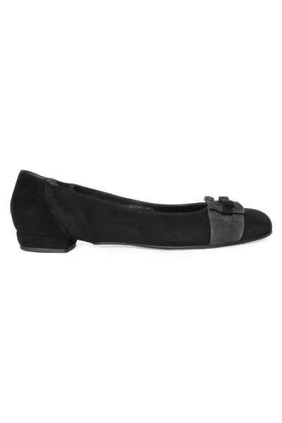 Casa Couture Diana Black Grey Suede Flats