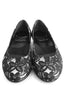 Casa Couture Sofia Black White Lace Flats