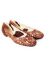 Casa Couture Sofia Brown Lace Flats