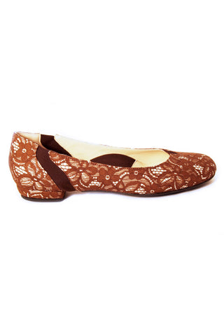 Casa Couture Sofia Brown Lace Flats The Sofia
