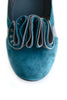 Casa Couture Antoinette Teal Suede Heels