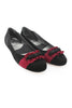 Casa Couture Diana Black Magenta Suede Flats