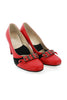Casa Couture Victoria Red Leather Heels