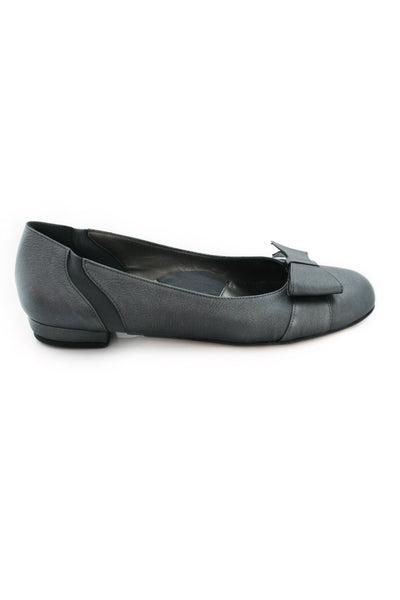 Casa Couture Anastasia Silver Leather Flats