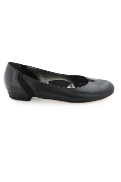 Casa Couture Sofia Black Leather Flats