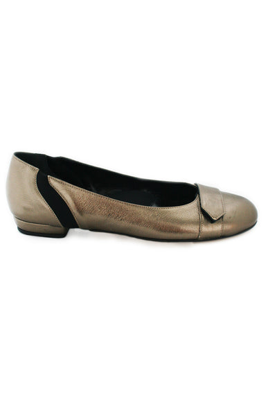 Casa Couture Carolyn Gold Leather Flats