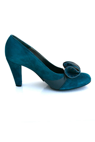 Casa Couture Antoinette Teal Suede Heels The Antoinette