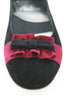 Casa Couture Diana Black Magenta Suede Flats
