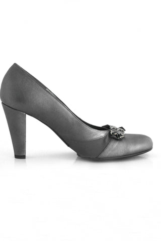 Casa Couture Victoria Silver Leather Heels